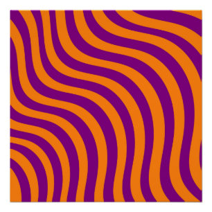 Dicke Orange Lila Zebra Stripe Moderne Minimalisti Poster