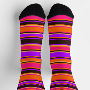 Dicke Orange-, Magenta- und Lila Crew-Socken Socken