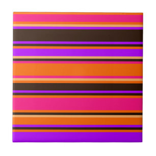 Dicke Orange, Magenta und Lila Streifen Fliese