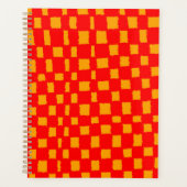 Dicke Orange Red Checkered Checkerboard Muster Planer (Vorderseite)