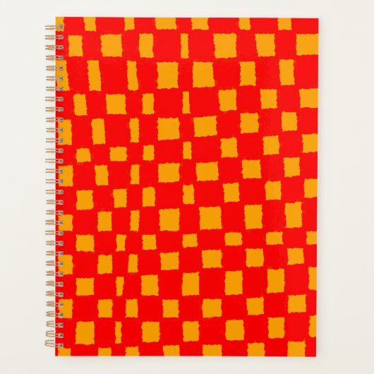 Dicke Orange Red Checkered Checkerboard Muster Planer (Vorderseite)