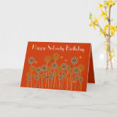 Dicke Orange Retro Blume Sobriety Geburtskarte Karte (Gelbe Blume)