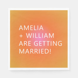 Dicke, orange rosa glänzende, einzigartige, helle  serviette