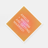 Dicke, orange rosa glänzende, einzigartige, helle  serviette (Ecke)