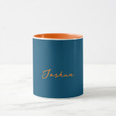 Dicke Orange und Aquamarine personalisierte Umarmu Tasse (Zentrum)