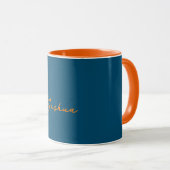 Dicke Orange und Aquamarine personalisierte Umarmu Tasse (VorderseiteRechts)