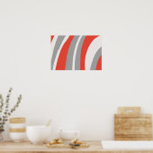 Dicke Orange und Grau Abstrakt Poster (Küche)