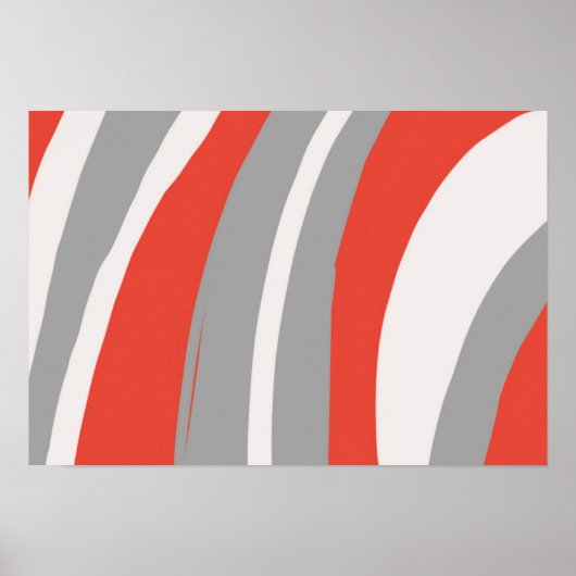 Dicke Orange und Grau Abstrakt Poster (Vorne)