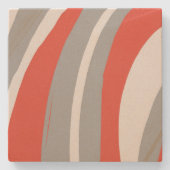 Dicke Orange und Grau Abstrakt Steinuntersetzer (Vorderseite)