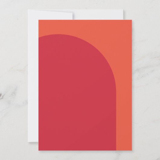 Dicke Orange und Red Simple Arch Brautparty Einladung (Rückseite)