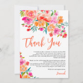Dicke Orange und Rosa Abschluss Dankeskarte (Vorderseite)