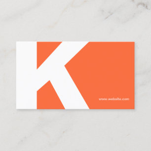 Dicke Orange-Visitenkarte für das erste Monogramm Visitenkarte