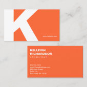 Dicke Orange-Visitenkarte für das erste Monogramm Visitenkarte (Vorne/Hinten)