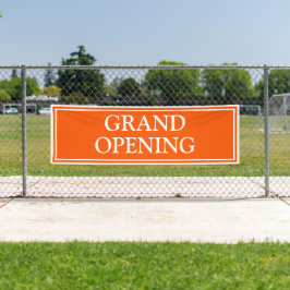 Dicke Orange White Gerahmt Business Grand Opening Banner