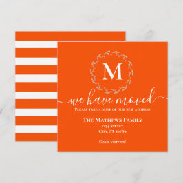 Dicke Orangefarbene Weißkrautmonogramm, die wir be Ankündigung