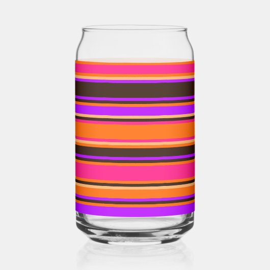 Dicke Orangen-, Magenta- und Lila gestreifte Glask Dosenglas (Links)