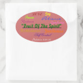 Dicke ovale Aufkleber Fruit of the sprit verse! (Tasche)