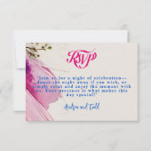 Dicke Pinselstriche florale Aquarellenhochzeit RSVP Karte (Vorderseite)