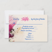 Dicke Pinselstriche florale Aquarellenhochzeit RSVP Karte (Rückseite)