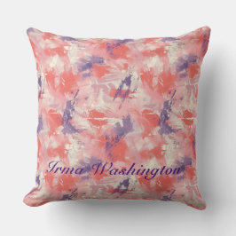 Dicke Pinselstriche in Korallenrosa 3 Kissen