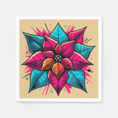 Dicke Pop Art Poinsettia Entdeckungsreise nach Nea Serviette (Vorderseite)