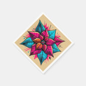 Dicke Pop Art Poinsettia Entdeckungsreise nach Nea Serviette (Ecke)