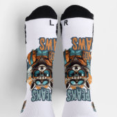 Dicke Raccoon und Berge Grafisch Socken (Oben)