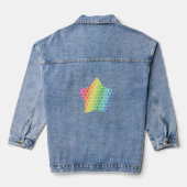 Dicke Rainbow Honeycomb und Diamond Pattern Star Jeansjacke (Rückseite)