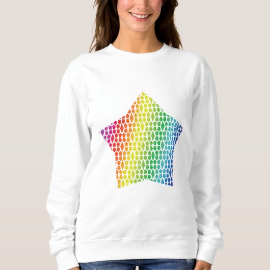 Dicke Rainbow Honeycomb und Diamond Pattern Star Sweatshirt (Vorderseite)