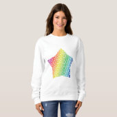 Dicke Rainbow Honeycomb und Diamond Pattern Star Sweatshirt (Vorne ganz)