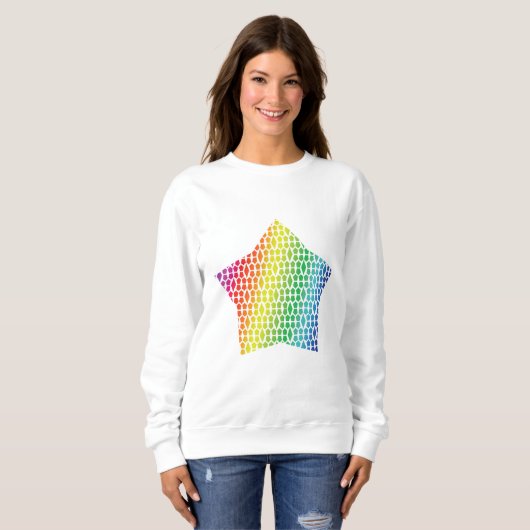 Dicke Rainbow Honeycomb und Diamond Pattern Star Sweatshirt (Vorne ganz)