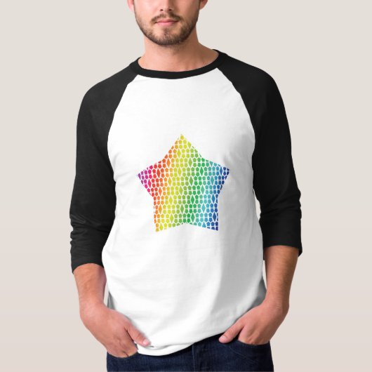 Dicke Rainbow Honeycomb und Diamond Pattern Star T-Shirt (Vorderseite)