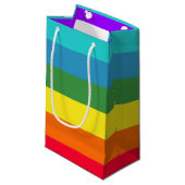 Dicke Rainbow Strip Geschenktasche Kleine Geschenktüte (Vorderseite Schrägansicht)