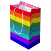 Dicke Rainbow Strip Geschenktasche Mittlere Geschenktüte (Vorderseite Schrägansicht)