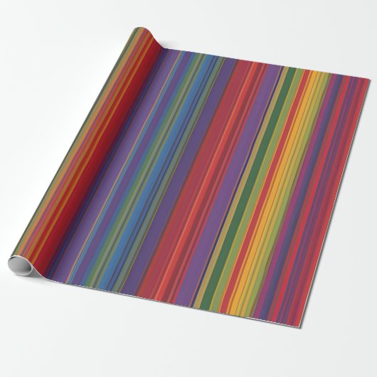 Dicke Rainbow Stripe Gift Wrap - Lebhaft Geschenkpapier (Ungerollt)