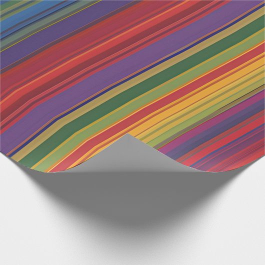 Dicke Rainbow Stripe Gift Wrap - Lebhaft Geschenkpapier (Ecke)