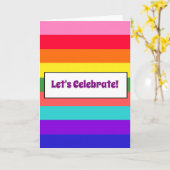 Dicke Rainbow Stripes Grußkarte Karte (Gelbe Blume)