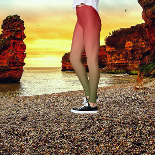 Dicke Red Chili Pepper Spice Ombre Gefärbte Krawat Leggings