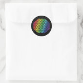 Dicke Regenbogen und schwarze Honeycomb Diamond Mu Runder Aufkleber (Tasche)
