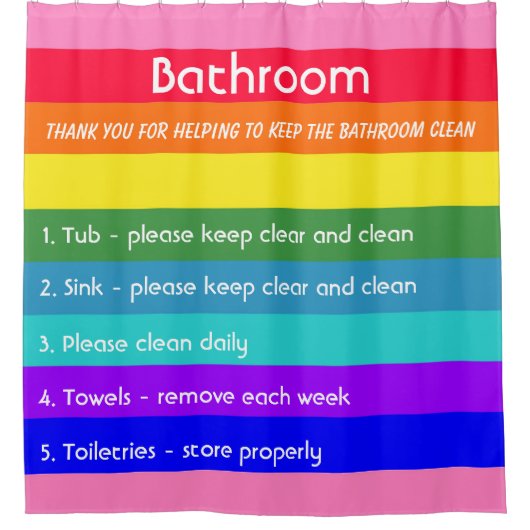 Dicke Regenbogenstreifen Duschvorhang (Vorderseite)