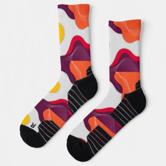 Dicke Retro-Abstrakte Colorwave-Socken Socken (Links)