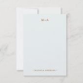 Dicke Retro Abstrakte florale Minimal Monogramm un Mitteilungskarte (Vorderseite)