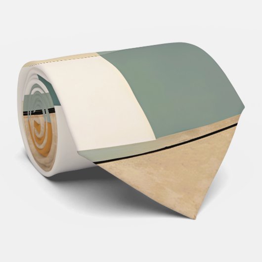 Dicke Retro: Abstrakte Kreise und Rechtecke Krawatte (Gerollt)