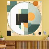 Dicke Retro: Abstrakte Kreise und Rechtecke Leinwanddruck (Insitu (Wohnzimmer))