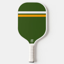 Dicke Retro dunkelgrüne, gelbe Streifen Pickleball Schläger