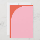 Dicke Retro Rosa & Orange farbenfrohe Hochzeit Save The Date (Rückseite)