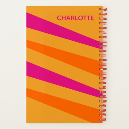 Dicke Retrostreifen Monogramm Notizblock (Rückseite)