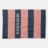 Dicke rosa blaue Streifen Muster Geschirrtuch (Horizontal)