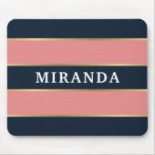 Dicke rosa blaue Streifen Muster Mousepad (Vorne)