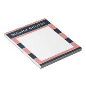 Dicke rosa blaue Streifen Muster Notizblock (angewinkelt)